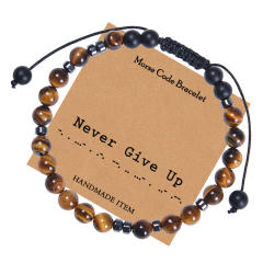 Tiger eye beads greeting works bracelet