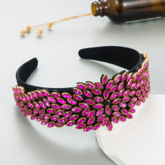 Handmade glass crystal statement baroque headband