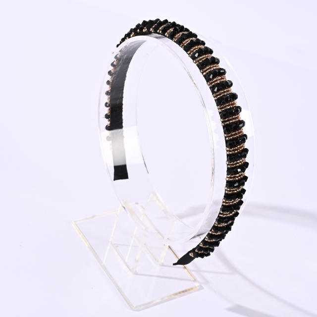 Korean fashion elegant crystal beads headband