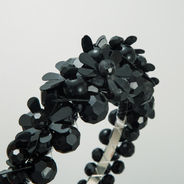 Personality handmade crystal bead flower headband