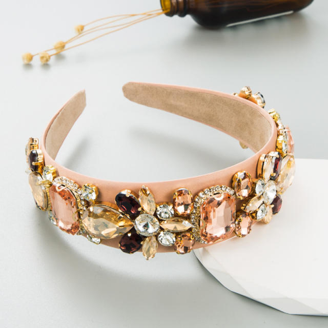 Colorful glass crystal statement spring headband