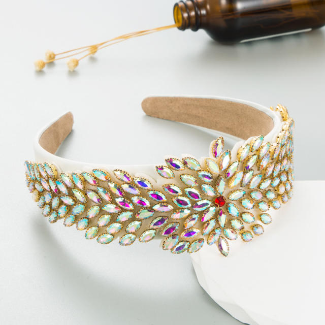 Handmade glass crystal statement baroque headband
