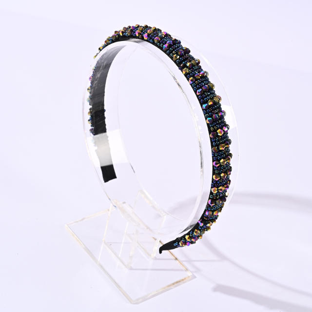 Korean fashion elegant crystal beads headband