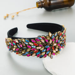 Handmade glass crystal statement baroque headband