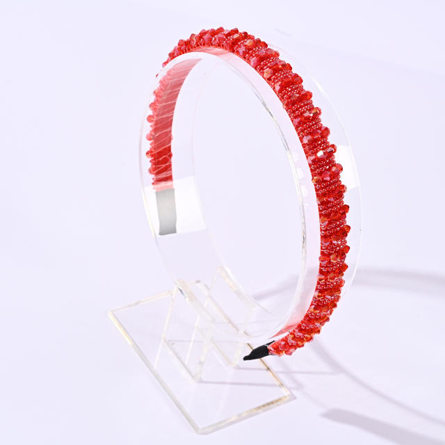 Korean fashion elegant crystal beads headband