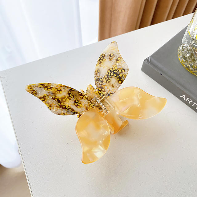 Korean fashion acrylic color butterfly hair claw clips