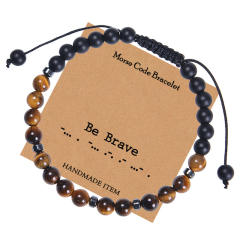 Tiger eye beads greeting works bracelet