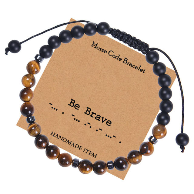 Tiger eye beads greeting works bracelet
