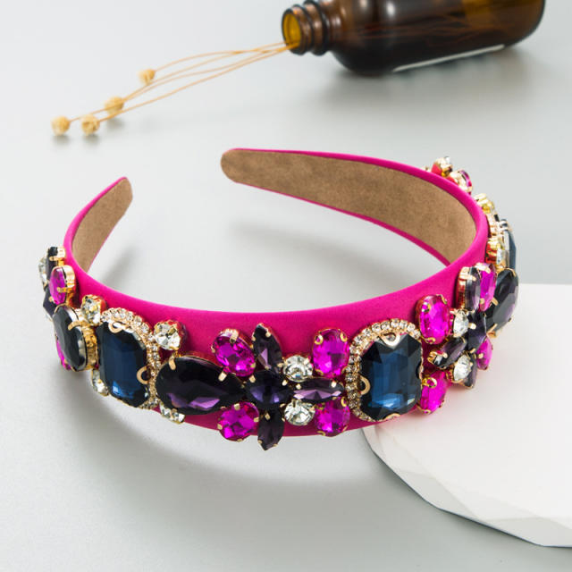 Colorful glass crystal statement spring headband