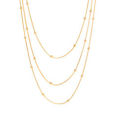 Concise three layer chain dainty stainless steel necklace