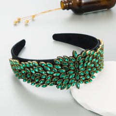 Handmade glass crystal statement baroque headband