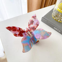 Korean fashion acrylic color butterfly hair claw clips