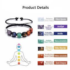 Hot sale colorful natural stone yoga stone braid bracelet