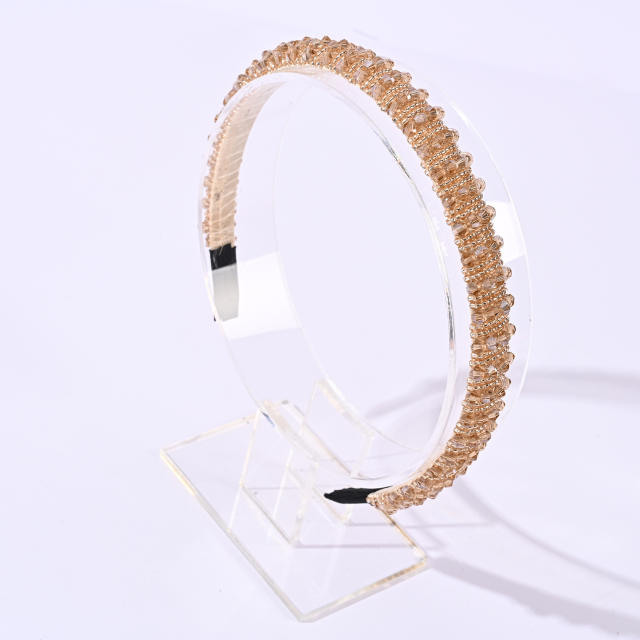 Korean fashion elegant crystal beads headband