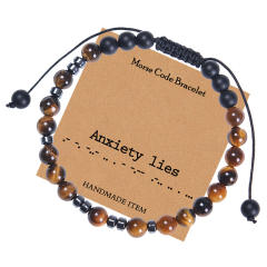 Tiger eye beads greeting works bracelet