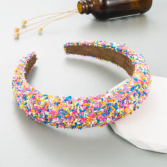 Spring summer pink color series padded headband