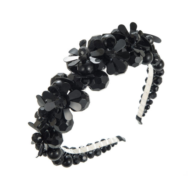 Personality handmade crystal bead flower headband