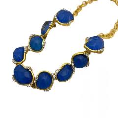 Easy match geometric resin blue jewelry set