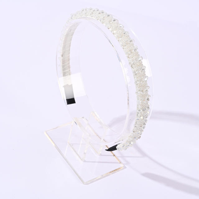 Korean fashion elegant crystal beads headband