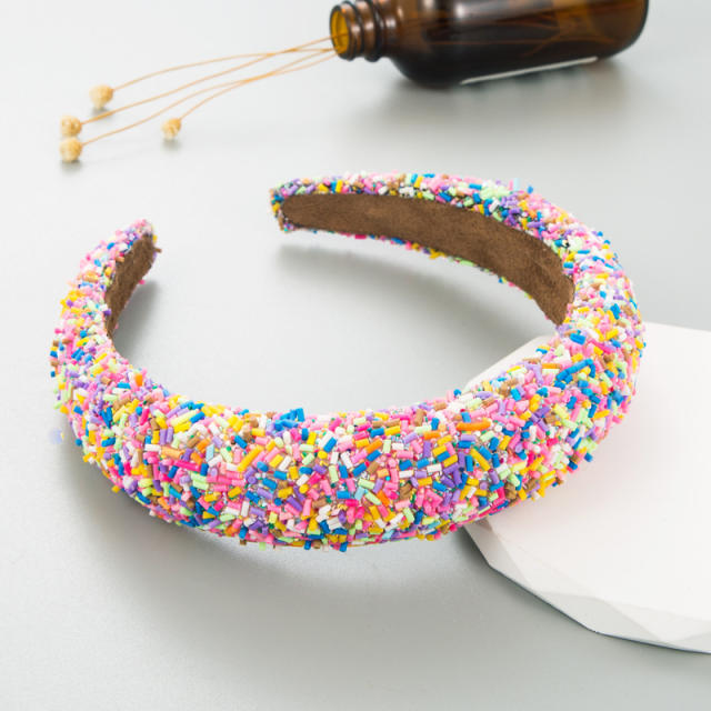 Spring summer pink color series padded headband
