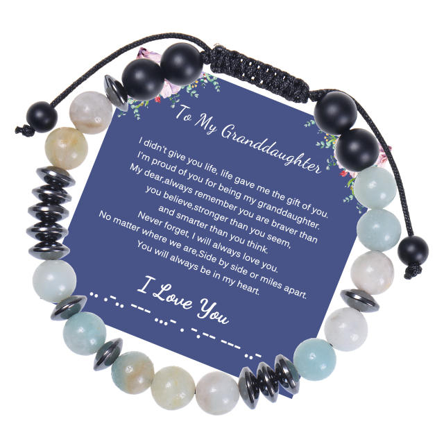 To my mom 8mm natural stone bracelet