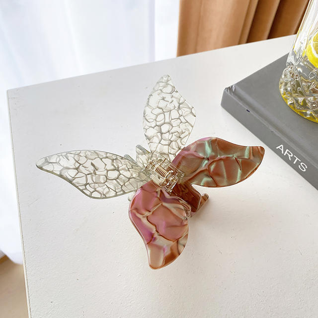 Korean fashion acrylic color butterfly hair claw clips