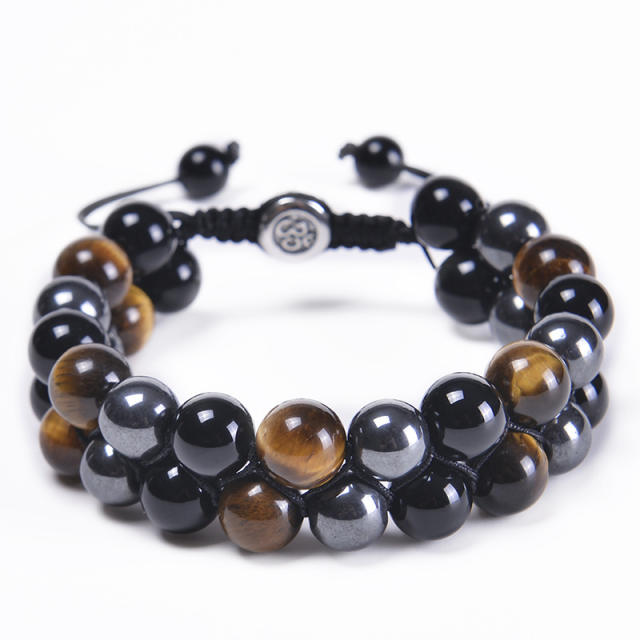 10mm tiger eye beads natural bead braid bracelet for men