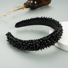 Personality spring color crystal beads padded headband