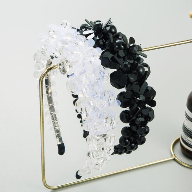 Personality handmade crystal bead flower headband