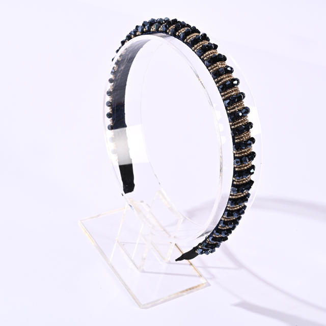 Korean fashion elegant crystal beads headband