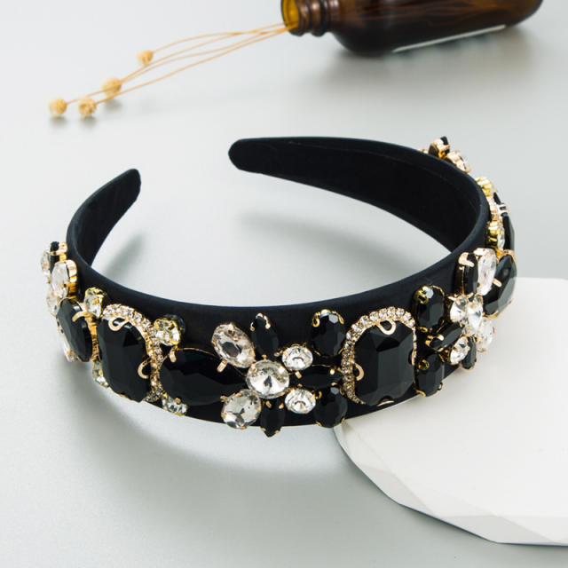 Colorful glass crystal statement spring headband