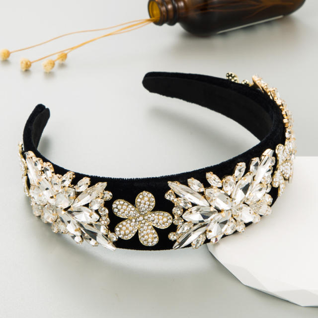 Baroque handmade glass crystal statement headband
