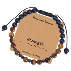 Tiger eye beads greeting works bracelet