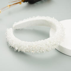 Personality spring color crystal beads padded headband