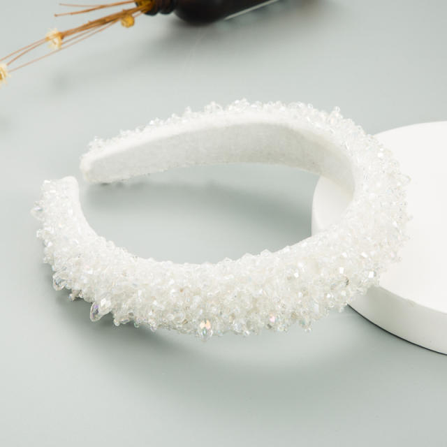 Personality spring color crystal beads padded headband