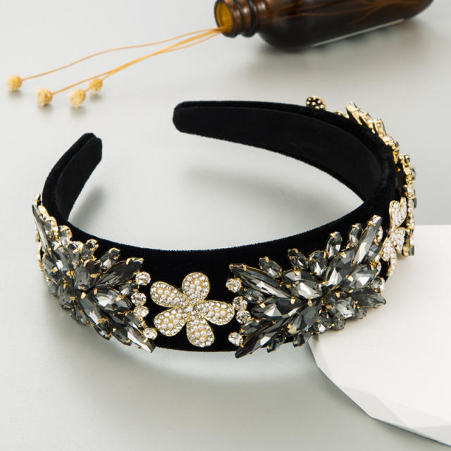 Baroque handmade glass crystal statement headband