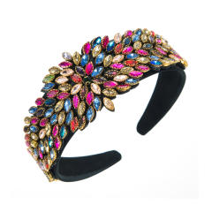Handmade glass crystal statement baroque headband