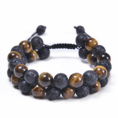 10mm tiger eye beads natural bead braid bracelet for men