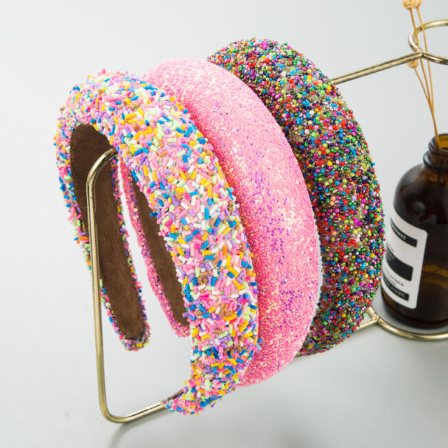 Spring summer pink color series padded headband