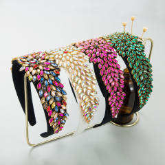 Handmade glass crystal statement baroque headband