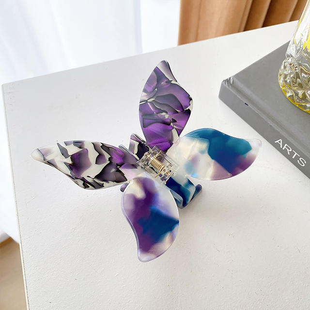 Korean fashion acrylic color butterfly hair claw clips