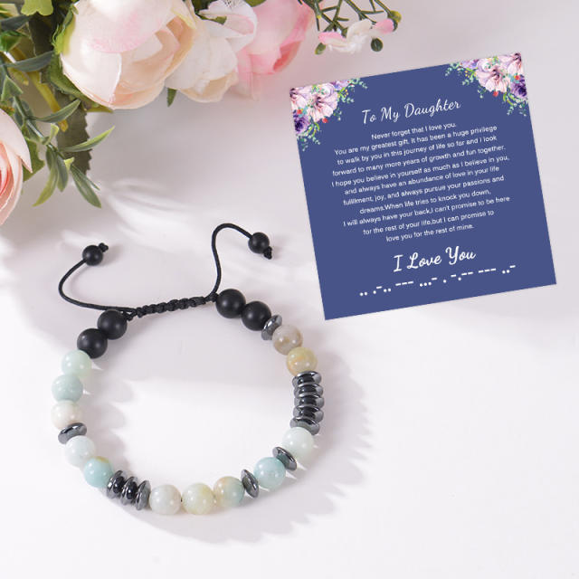 To my mom 8mm natural stone bracelet
