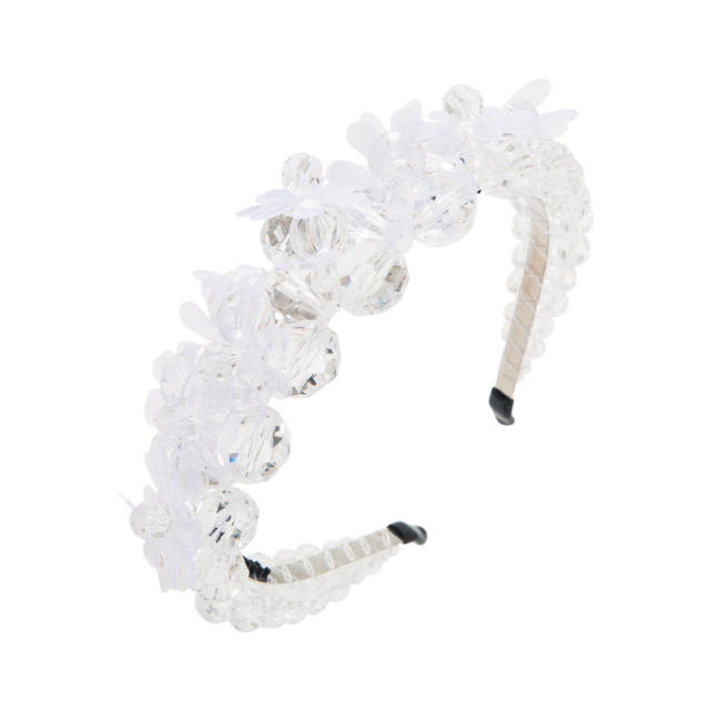Personality handmade crystal bead flower headband