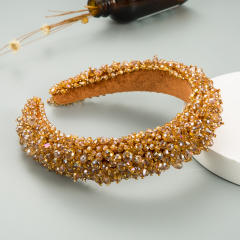 Personality spring color crystal beads padded headband
