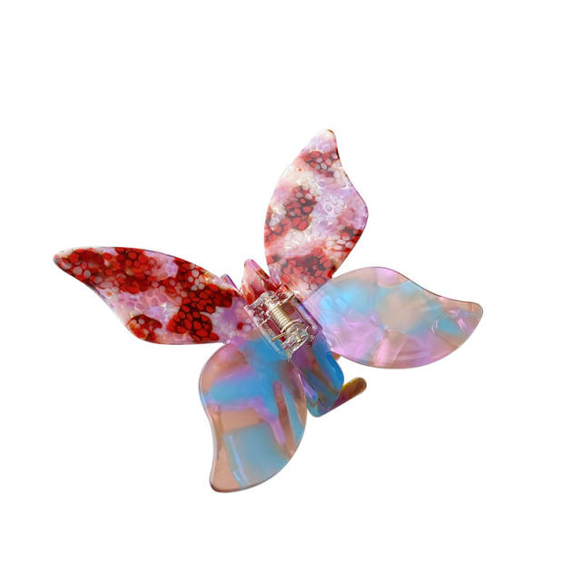 Korean fashion acrylic color butterfly hair claw clips