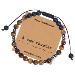 Tiger eye beads greeting works bracelet