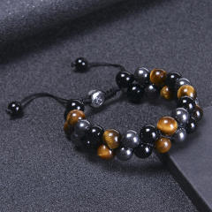 10mm tiger eye beads natural bead braid bracelet for men