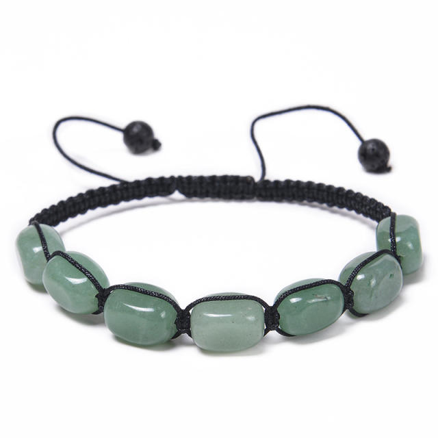 Hot sale colorful natural stone yoga stone braid bracelet