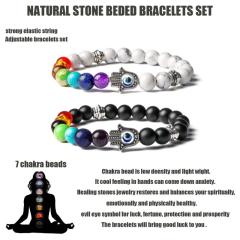Color natural stone hasma evil eye yogo bracelet