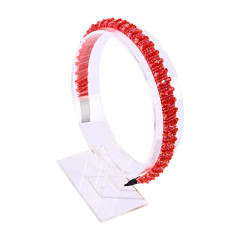 Korean fashion elegant crystal beads headband